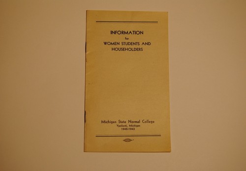 Vintage 1942 Information for Women Students Householders MI State Normal College