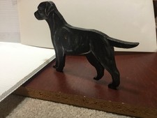 Handmade Wooden Handpainted Freestanding BLACK LABRADOR RETRIEVER OrnamentMagnet