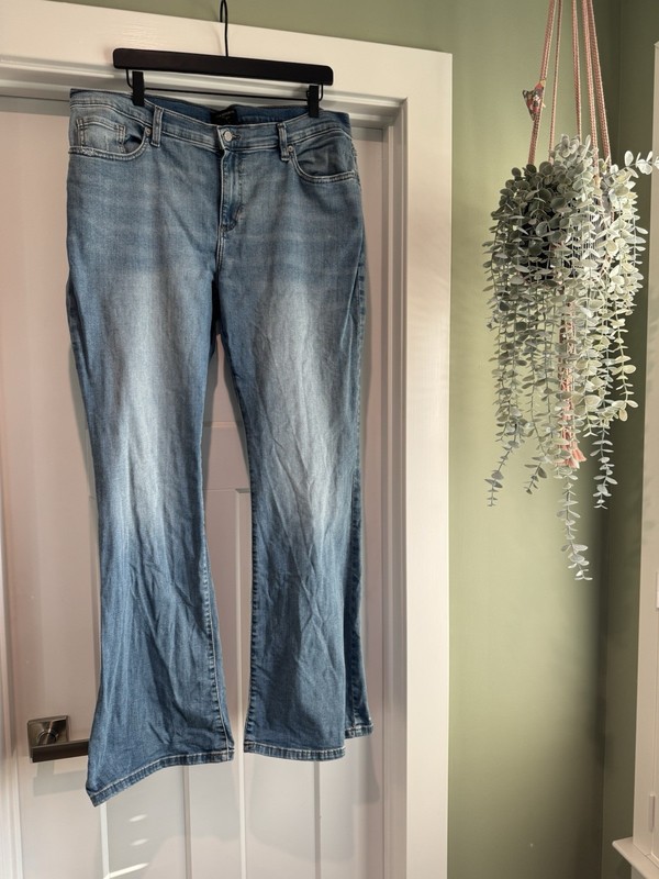 Banana Republic Women's Boot Cut Light Wash Distressed Denim Jeans Size 33/16