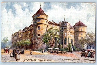 c1909 Stuttgart Germany Tuck Oilette 653 B Postcard Altes Schloss Castle Posted