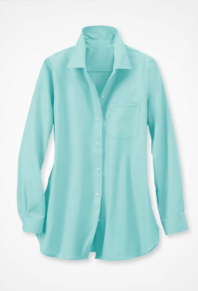 Túnica Coldwater Creek para mujer en cualquier momento sin planchar color vino o agua clara Foto 3 de 4