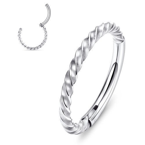Anello naso incernierato segmento clicker setto pendente 16G orecchio cartilagine daith labbro -UNO - Foto 24 di 37