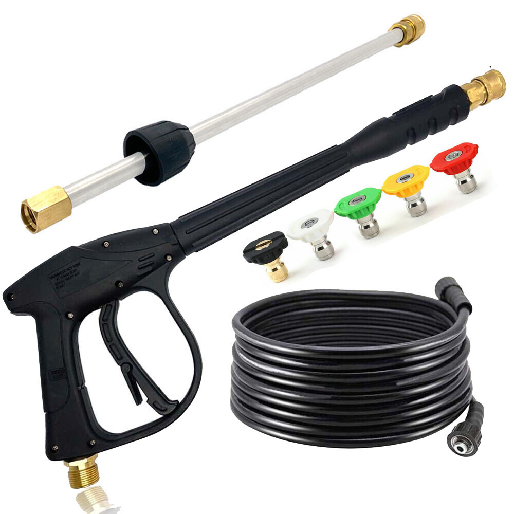4000PSI Pressure Washer Car Power Wash Gun Spray Wand Lance Nozzle 50FT Hose Kit