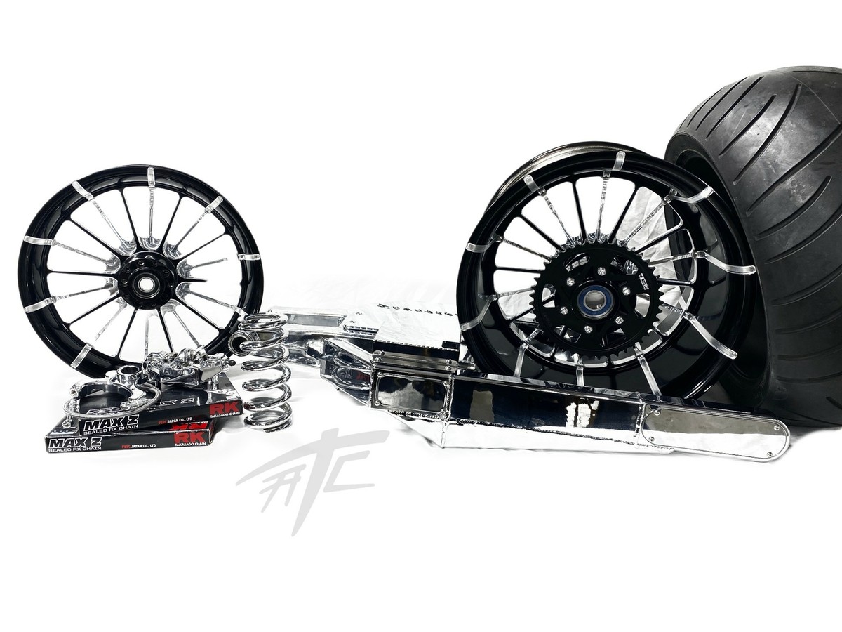 300 CHROME FAT TIRE KIT BLACK CONTRAST INFIDEL WHEEL 06-11