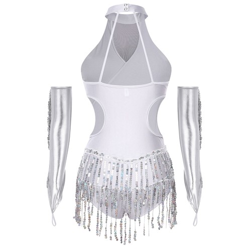 Womens Costume Latin Outfit Samba Leotards ChaCha Bodysuit Tango Unitards Jazz - Picture 57 of 63