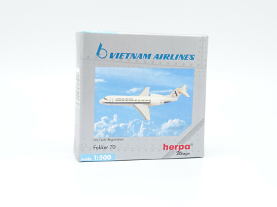 Herpa Avion 1/500 - Fokker 70 Vietnam Airlines - Très Bon état Avec Boîte
