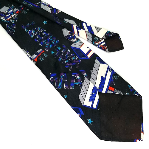 Vtg Wal-Mart Graphic Tie Delivery Semi-Trucks Logo Polyester Necktie 56" x 3.75" - Picture 5 of 6