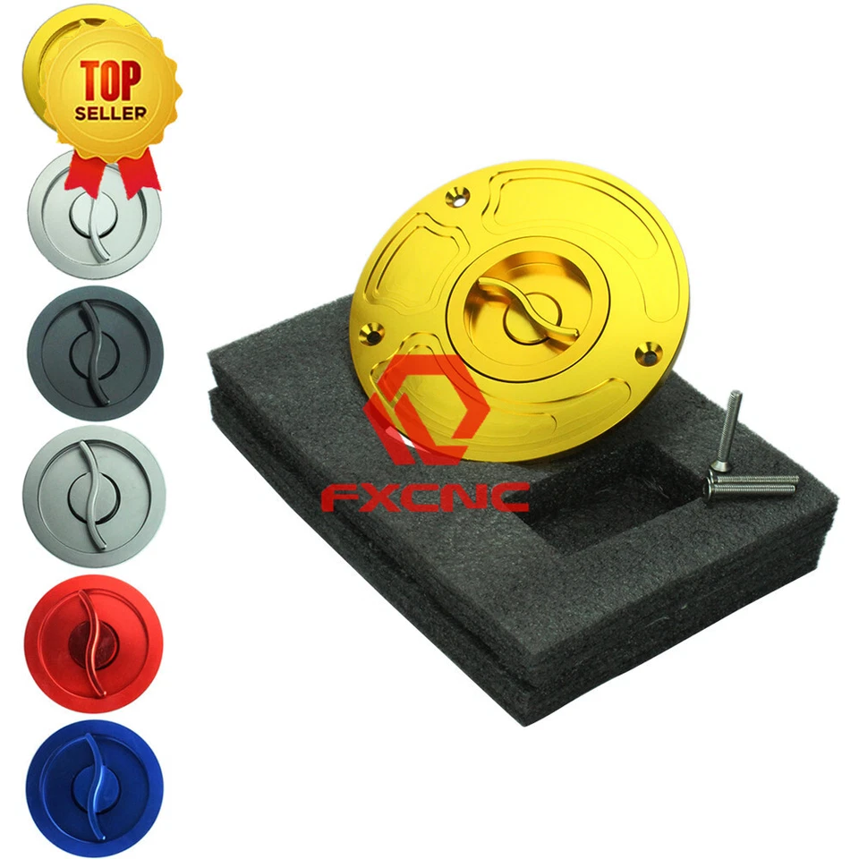 Motor CNC Keyless Billet Fuel Gas Cap Tank Cover For CBR 600 F4 F3 F2 1991-2008 - Image 2 of 4