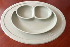 EZPZ Mini Mat Blush Silicone Suction Plate w/ Built-in Placemat