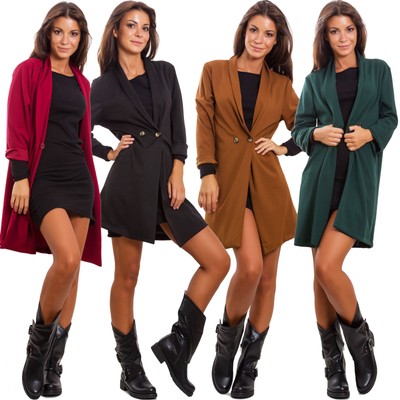 giacca lunga nera donna