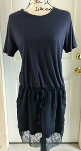 navy blue drop waist dress