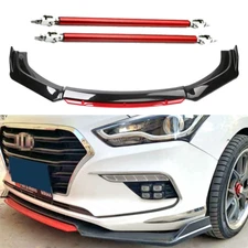 Front Bumper Lip Body Kit Splitter Spoiler Glossy Black Red For Hyundai Genesis