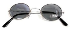 RETRO ROUND HIPPIE SUNGLASSES JOHN LENNON STYLE SILVER FRAME DARK LENS unisex