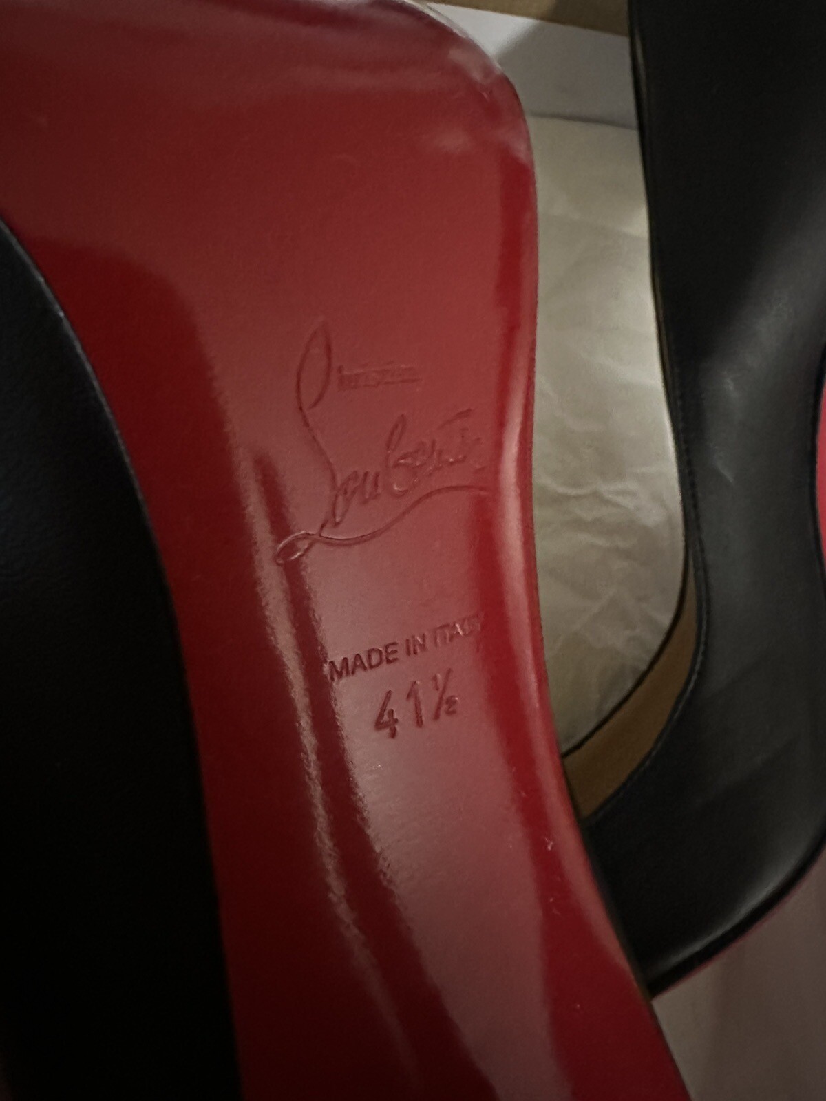 Christian Louboutin Black leather APOSTROPHY PUMP 100 NAPPA US 11.5 eBay