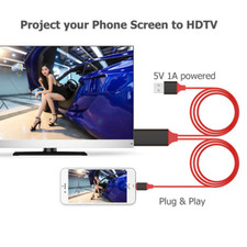 HDMI Mirroring Cable Phone to AV TV HDTV Adapter For iPhone 14 13 12 11 X 6.6ft