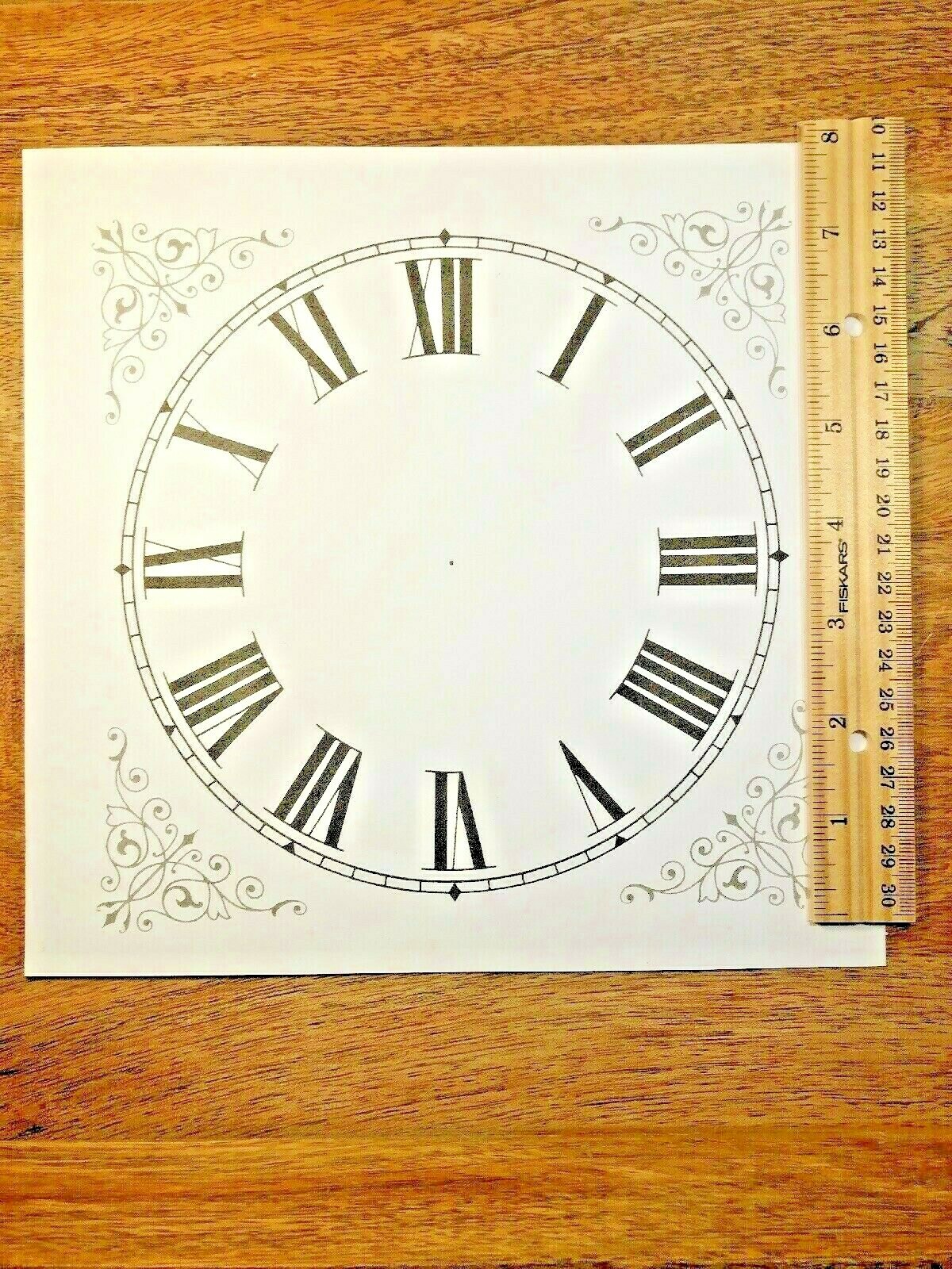 7 3/8"  Square Paper Clock Dial         (Lot 203)