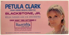 Petula Clark with Blackstone Jr. at Harrah's Casino Lake Tahoe Postcard Sep 1970