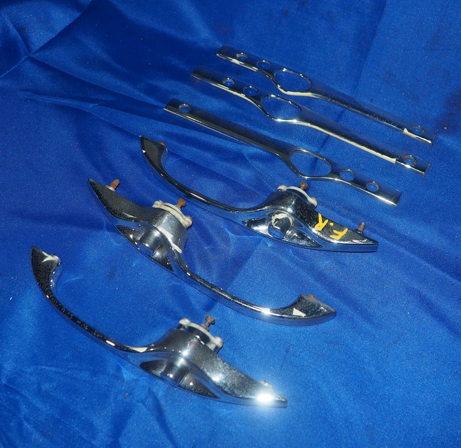 1970-1980 Rolls Royce Silver Shadow Wraith Set of 3 Chrome Door Handles Trim OEM