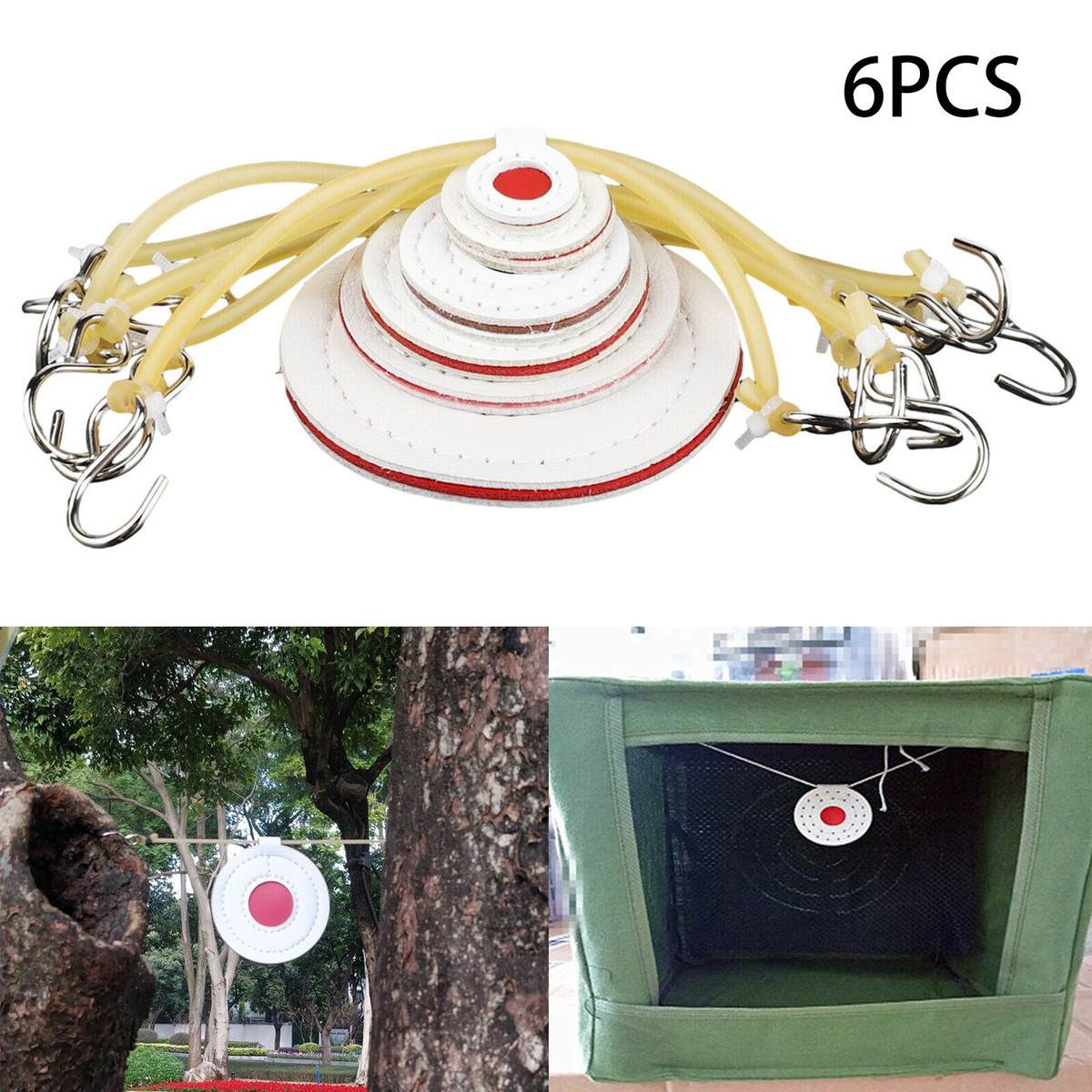 Bluecell 6pcs Assorted Size 5.5MM Thickness Fabric Pad Airsoft Slingshot Target For Adult