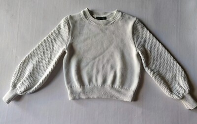 Banana Republic Sweater Women Petite XS White Chunky Knit Balloon