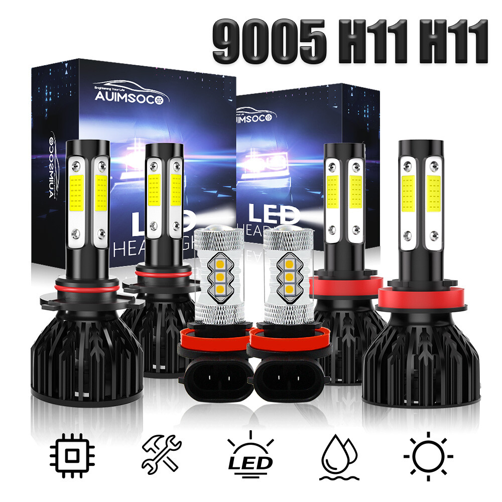 For Ram 3500 2019-2021 LED Headlight 9005/HB3 H11 H11 Hi/Lo Beam Fog Light 6Pcs