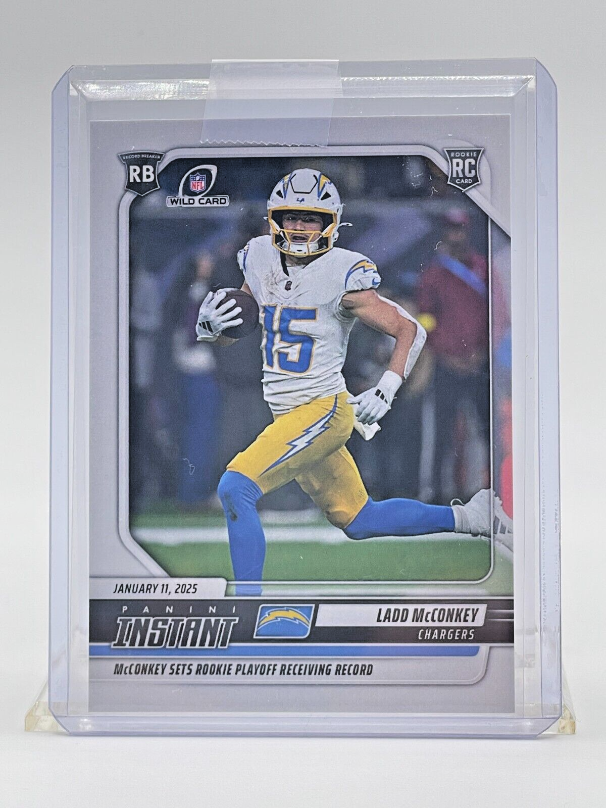 Ladd McConkey 2024 Panini Instant #257 Rookie Playoff Receiving Record SP RC RB