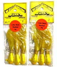 2 PACKS Williamson Lures Mean Bucktail Jig Metallic Yellow 3-Count Pack X117