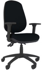CT410-K Office Computer Ergonomic Desk Swivel Chair Task Black Fabric with Arms
