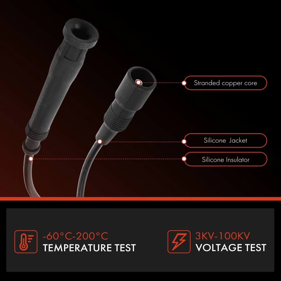 Juego de 7 cables de bujía para BMW 325i 1988-1993 325is 325iX 1988-1991 525i 89-90 Foto 4 de 4