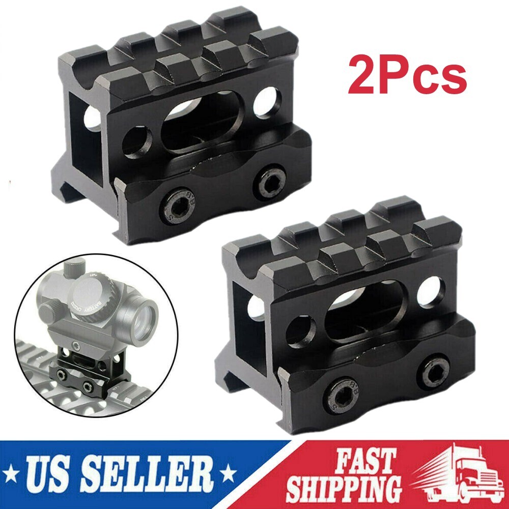 2Pcs 1 inch Scope Riser Mount Fit 20mm Picatinny Rail for Optics Red ...