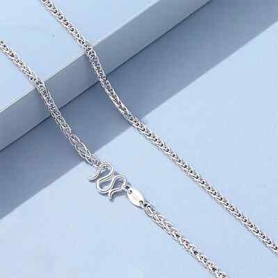 Pure Platinum 950 Chain Women Lucky 1mm Wheat Necklace 2.3-2.5g