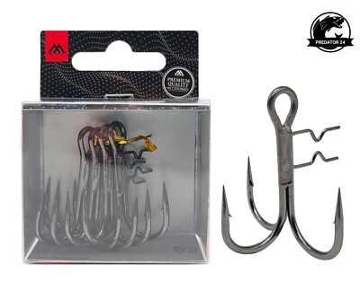 JAWS VERTICAL Treble Hooks Drillingshaken mit Baitholder, Raubfischhaken, Haken