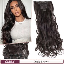 US CLEARANCE 8PIECES Clip In Piece 100% Real Hair Extensions Full Head as Human