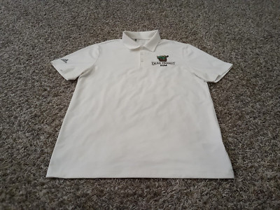 Adidas Dead Parrot Rum Shirt Mens large White Short Sleeve Golf Polo Polyester