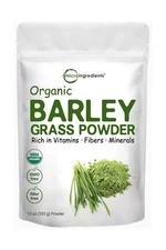 Sustainably US Grown, Organic Barley Grass Powder, 10 Ounce, Rich in Immune V...
