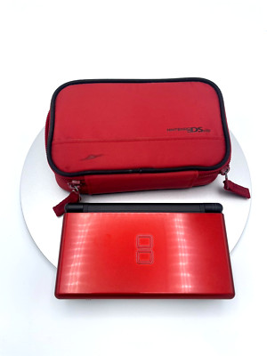 Nintendo DS Lite Crimson Black Console w/ Red Case Japan Ver. Working Used