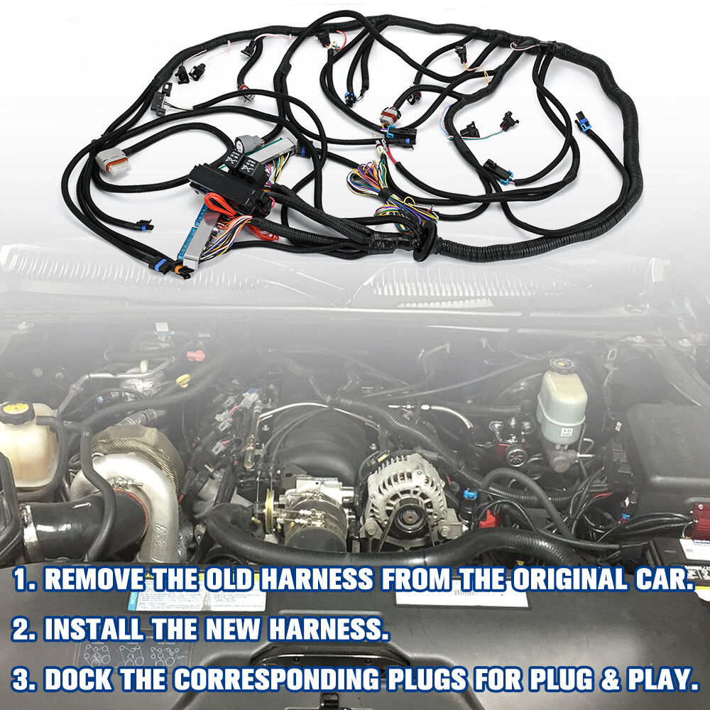 LS Stand ALone Wiring Harness For 0307 4.8 5.3 6.0 Chevy GMC Vortec DBW 4L60E eBay