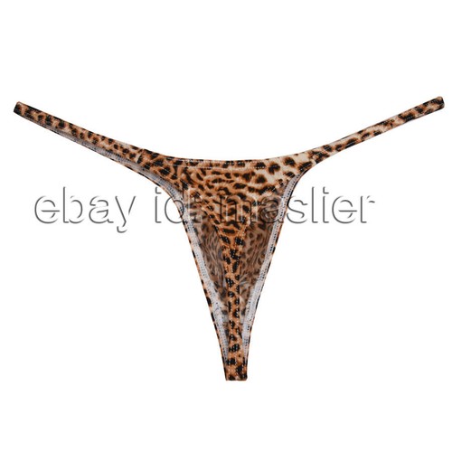 Men Sexy Mini Bikini Leopard Thongs For T-back Underwear Fashion G-string Shorts - Picture 7 of 13