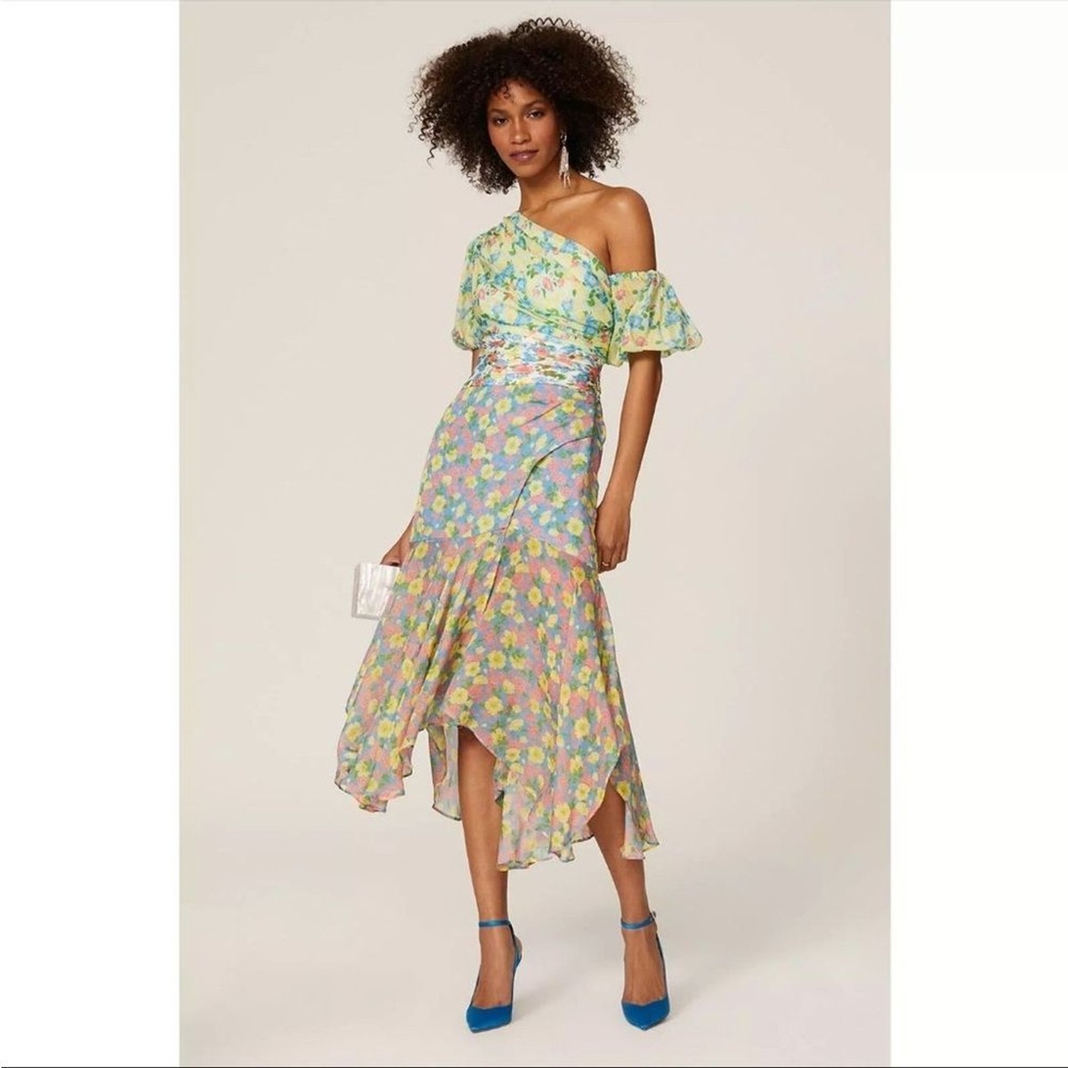 amphora asymmetric midi dress Scoop Neck, Open Back, Asymmetric Hem With Slit Detail Fit And Flare M –  John Paul Ataker main image 1