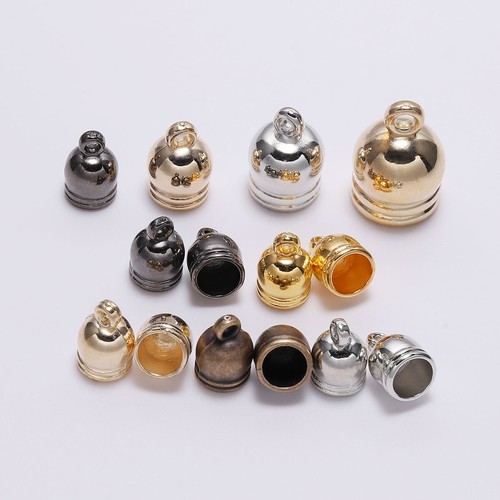 50Pcs Earring TASSEL Caps Bracelet Leather Cord Crimps Stopper End Bead Caps - Picture 6 of 12