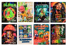 50pc- Mylar bags 3.5 gram design sealable Smell -Proof Food Storage (8 Designs)