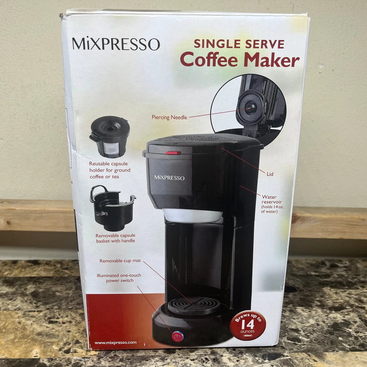 Mixpresso 5-Cup Drip Coffee Maker, Coffee Pot Machine Including Reusable &  Removable Coffee Filter, Small Coffee Maker, 25 oz Electric Coffee Maker