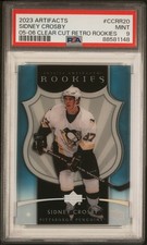 2023 UD ARTIFACTS 2005-06 CLEAR CUT RETRO ROOKIES #CCRR20 SIDNEY CROSBY PSA 9