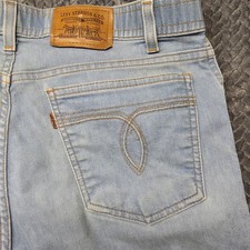VTG Levi's Straight Boot Leg Cowboy Jeans Mens 36x28 Light Blue Brown Tab READ