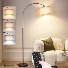 Arc Floor Lamp with Remote, Modern Standing Lamp for Living Room with Steples...