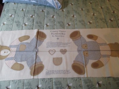 Vintage Country Patchwork Teddy Bear Cotton Cut and Sew