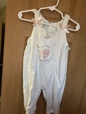 Vintage Toddler Overall Romper Happy Baby Girl 6-9 Months