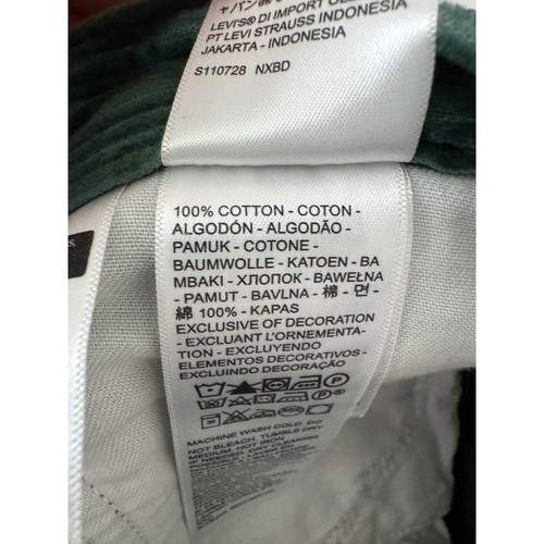 Pantalones de pana de carpintero rectos sueltos Levi's 568 verdes para hombre talla 34x32 - Imagen 7 de 8