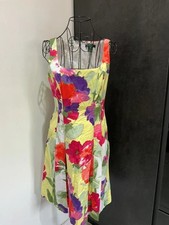 Lauren Ralph Lauren Floral Fit & Flare Dress Multi Cotton US8 UK12 (DR123)