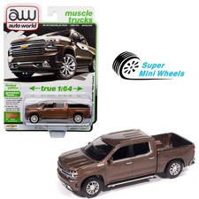 Auto World 1:64 2019 Chevy Silverado High Country Oakwood Metallic